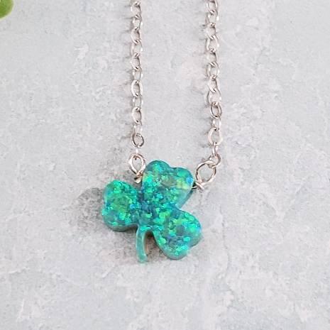 Shamrock Good Luck Charm Necklace