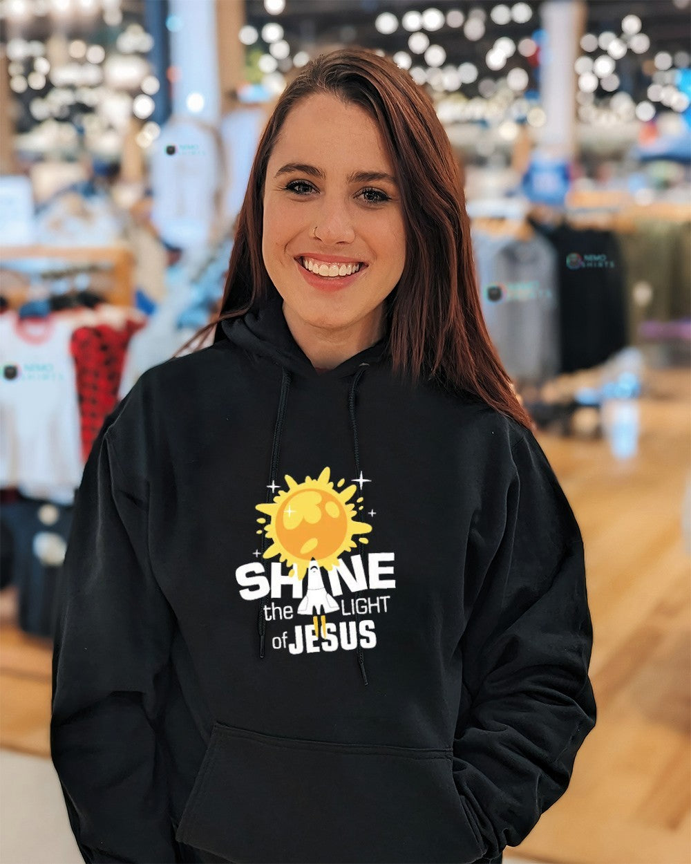Shine the light of Jesus outer space shirt