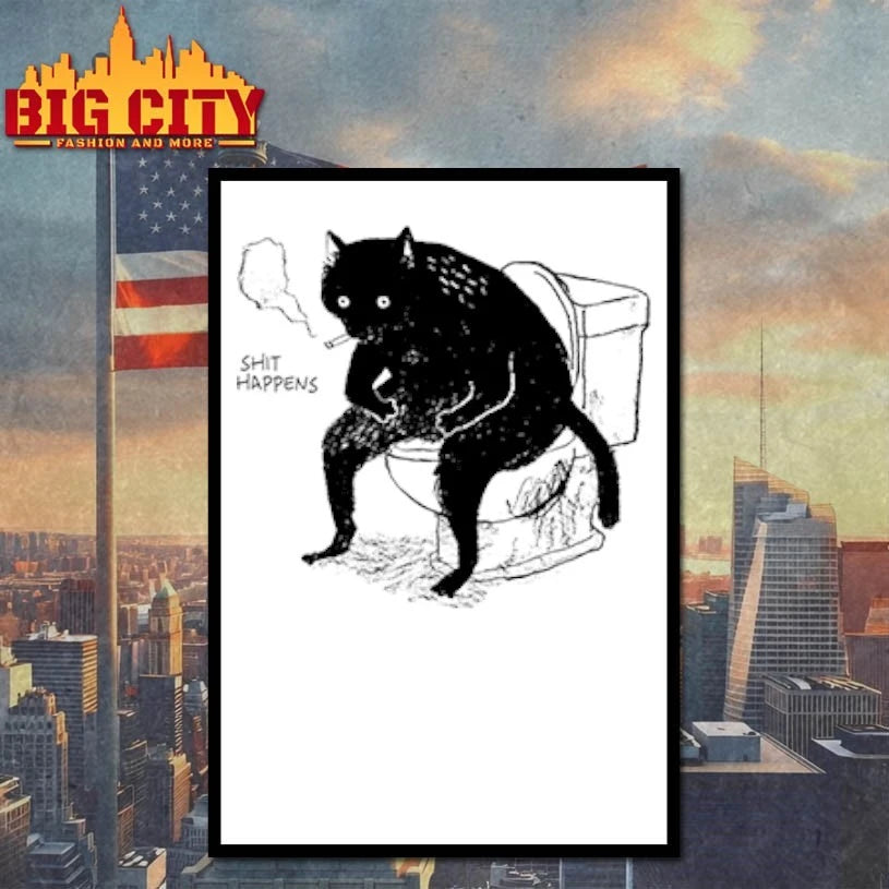 Shit Happens Black Cat smoke shirt
