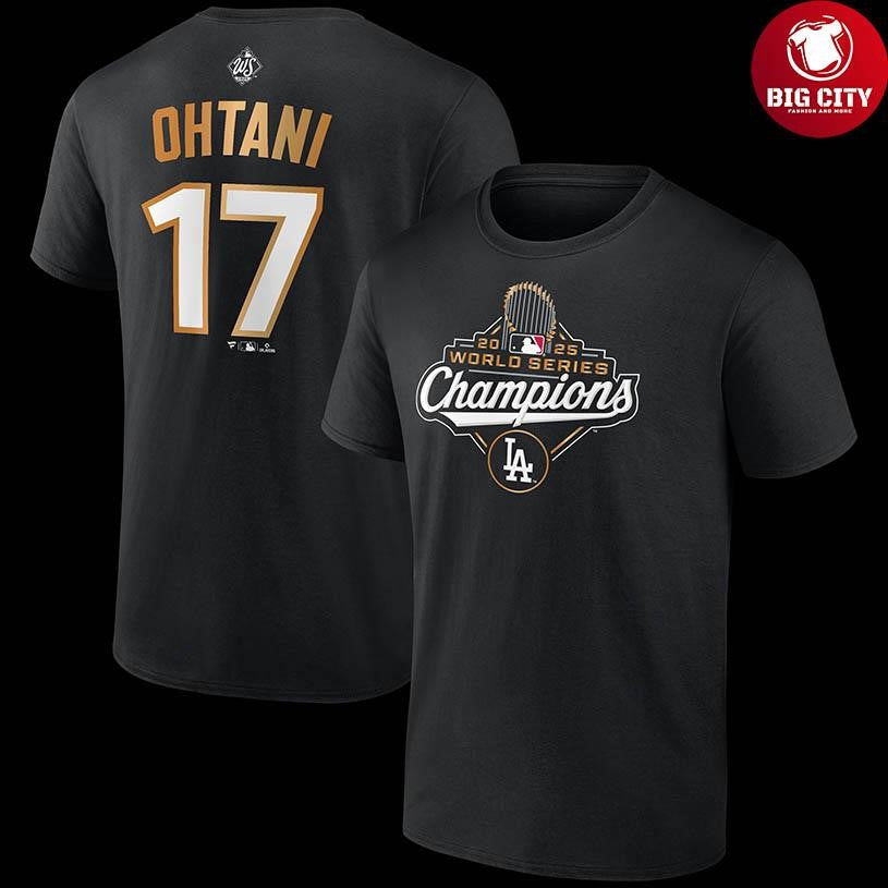 Shohei Ohtani #17 Dodgers World Series Champions 2025 Two Sided Shirt
