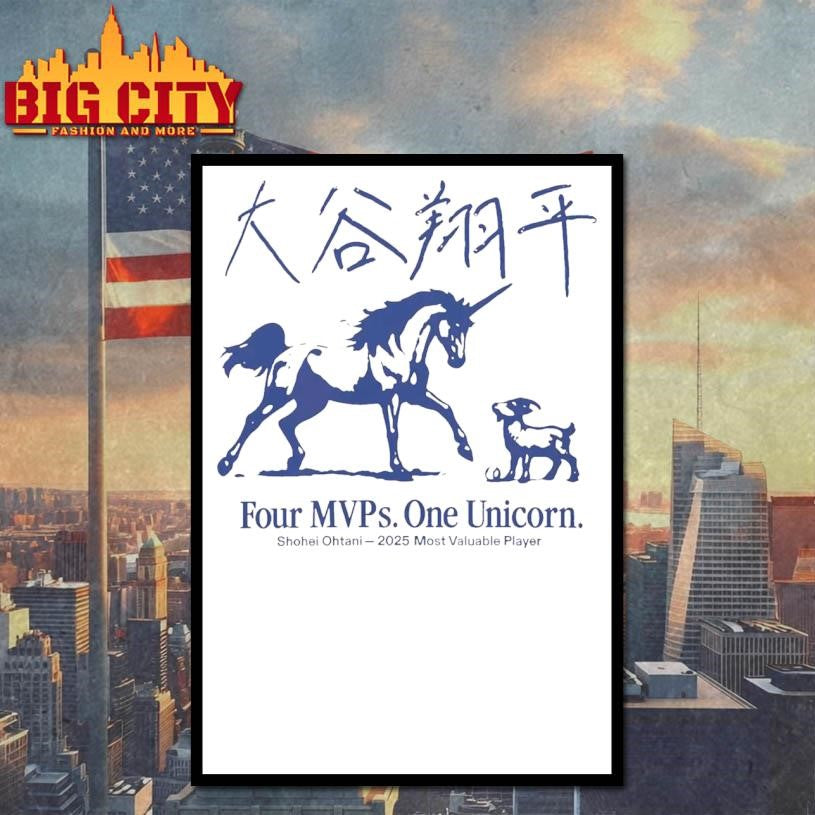 Shohei Ohtani Four MVPs One Unicorn Shirt
