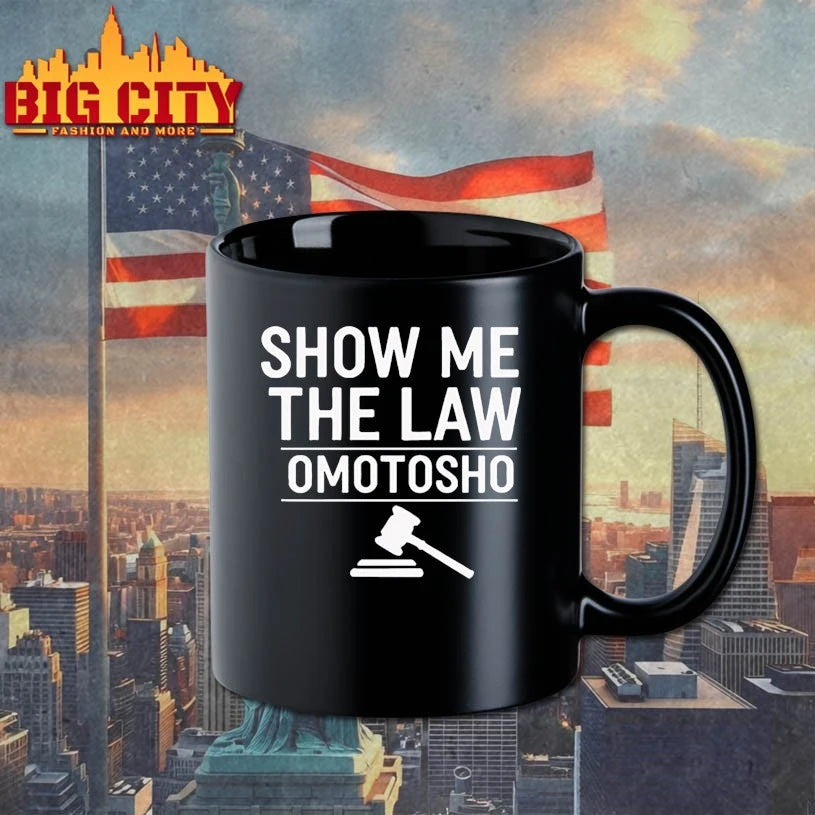 Show Me The Law Omotosho black shirt