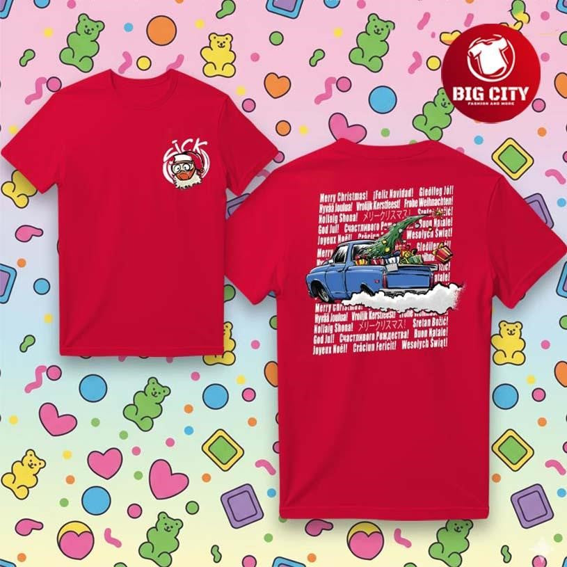 Sick Christmas Truck &amp; Tree Two Sided Shirt
