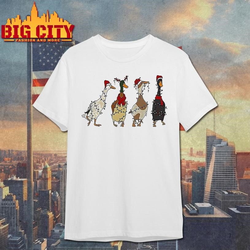 Silly Ducks String Lights Wrapped Christmas Shirt