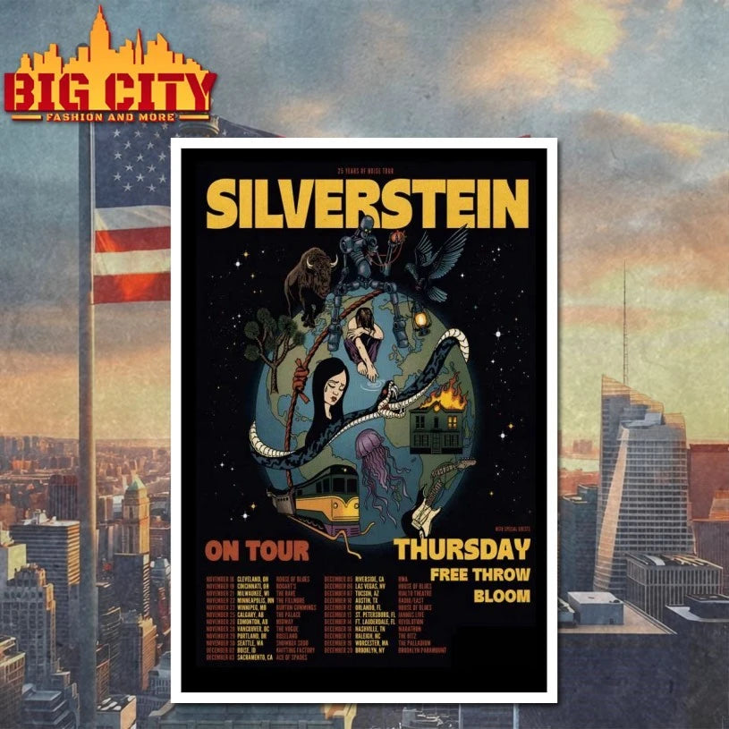 Silverstein 25 Years Of Noise Tour 2025 Poster Shirt