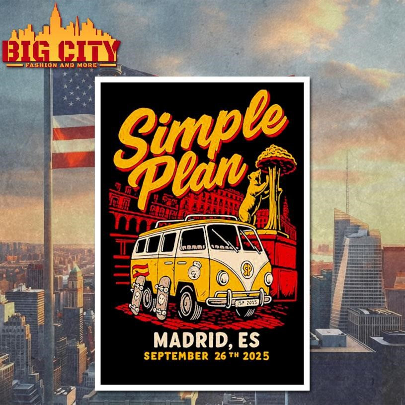 Simple Plan September 26 2025 Tour Madrid, ES Shirt