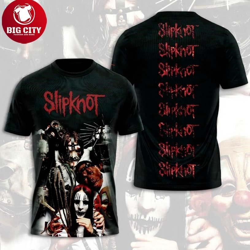Slipknot Band Music Members Masks Collage Two Sided Shirt