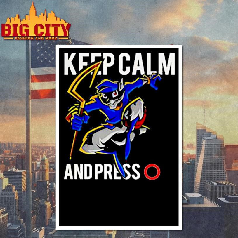 Sly Cooper keep calm and press O video game shirt