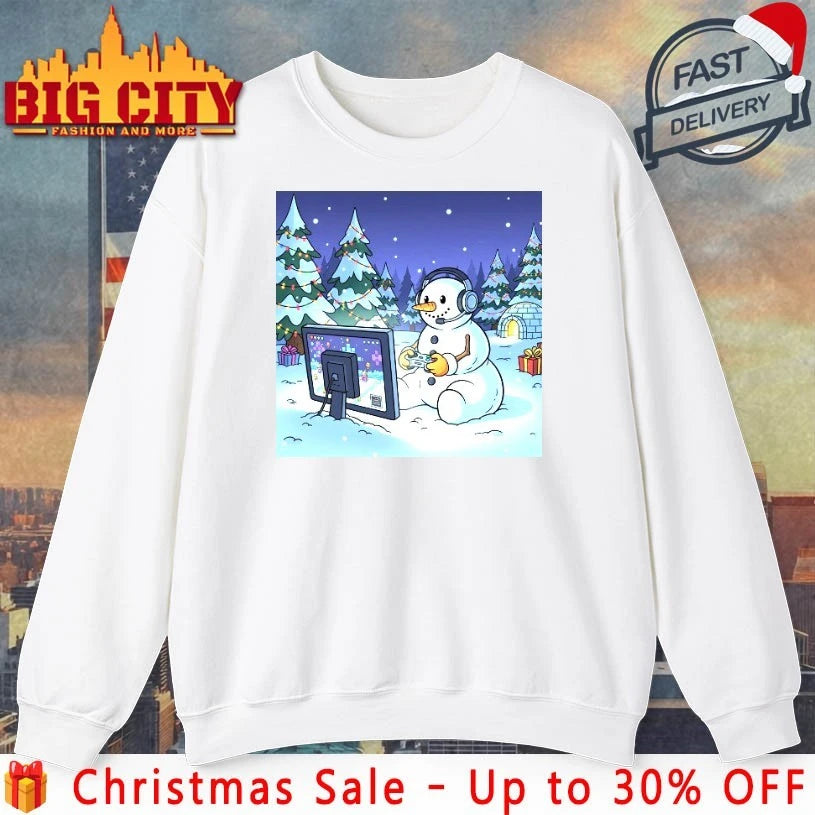 Snowman Playing game christmas shirt