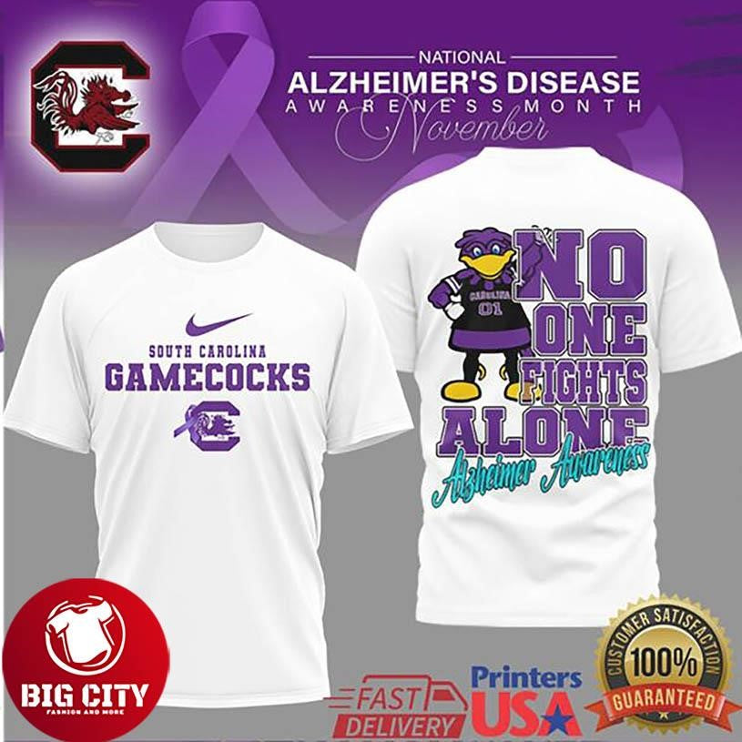 South Carolina Gamecocks NCAA Alzheimer Awareness November Two Sided Shirt