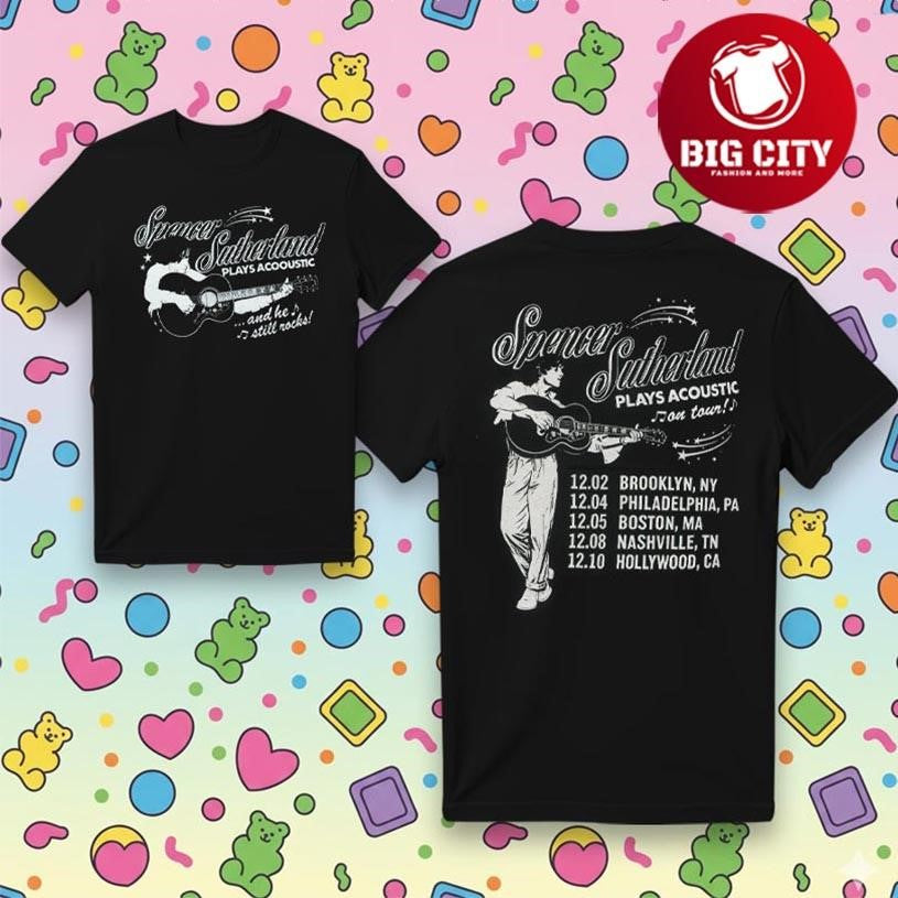 Spencer Sutherland Plays Acoustic On Tour 2025 Two Sided Shirt