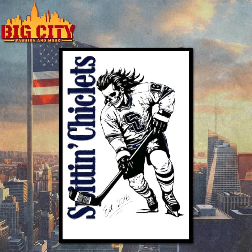 Spittin Chiclets Skullet Vertical Hockey Shirt