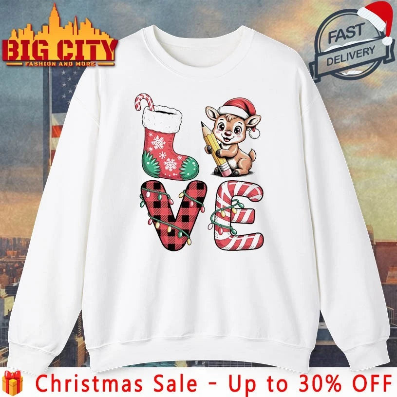 Squirrel Love Teacher Student Study School Christmasshirt