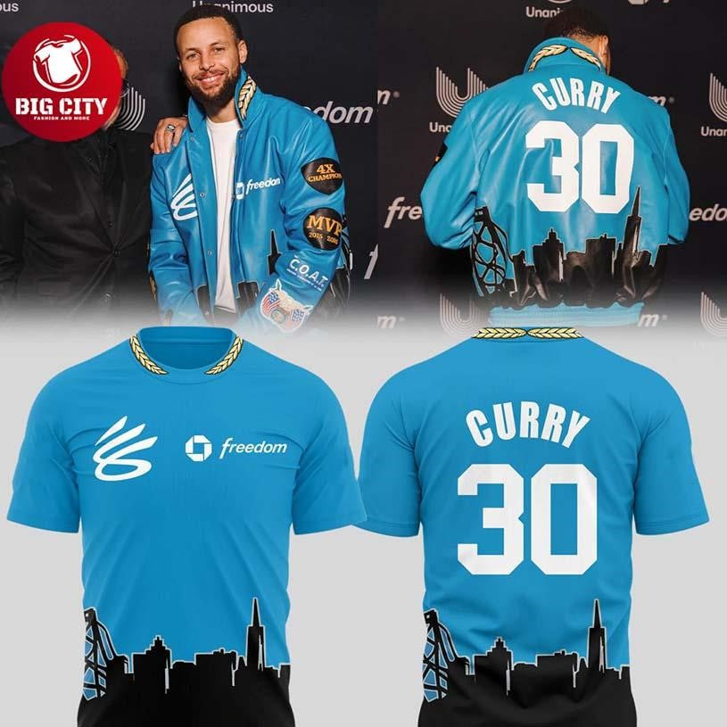 Stephen Curry 2026 The Goat 4 Time NBA Champions Blue Two Sided Shirt
