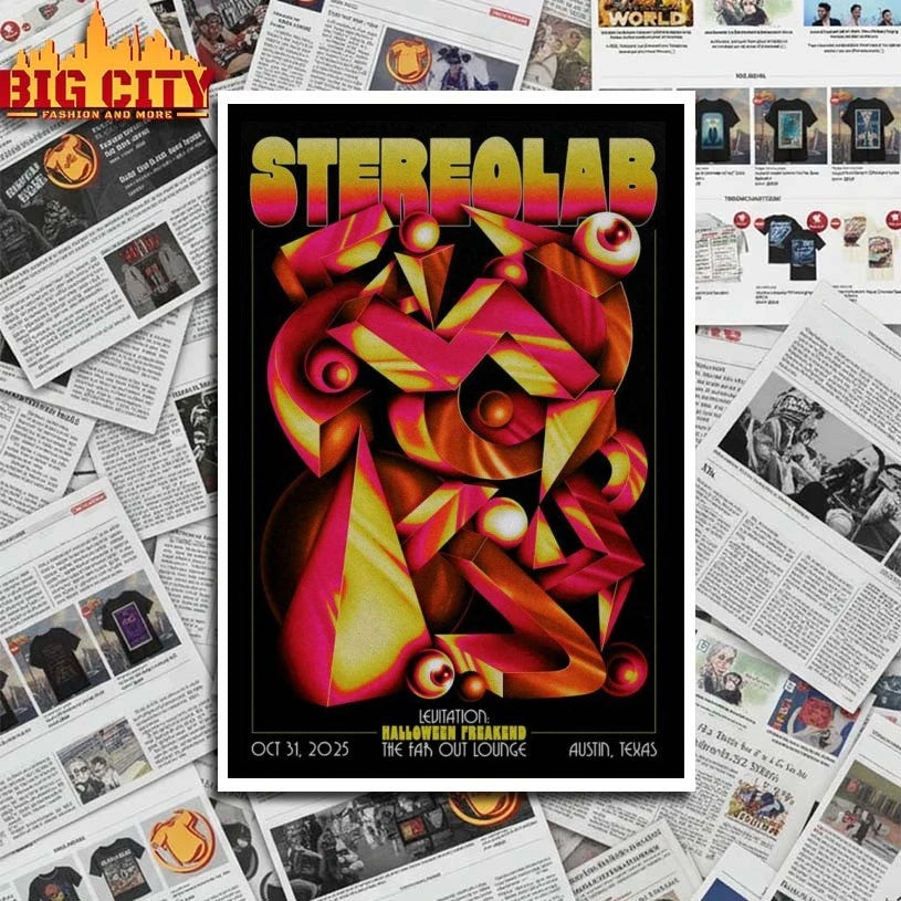 Stereolab Austin Texas Event Oct 31 2025 Poster shirt