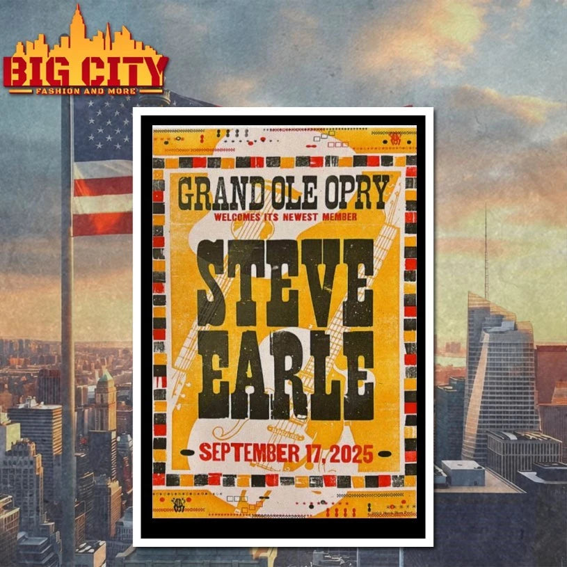 Steve Earle Steve Earle Sept 17 2025 Poster shirt