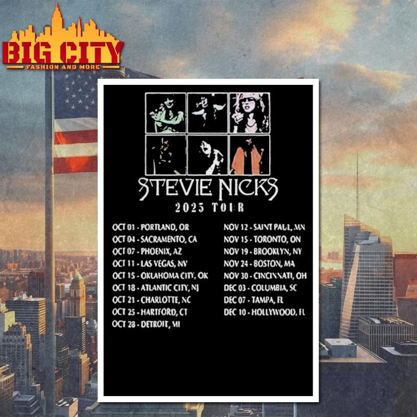 Stevie Nicks 2025 Tour Schedule shirt