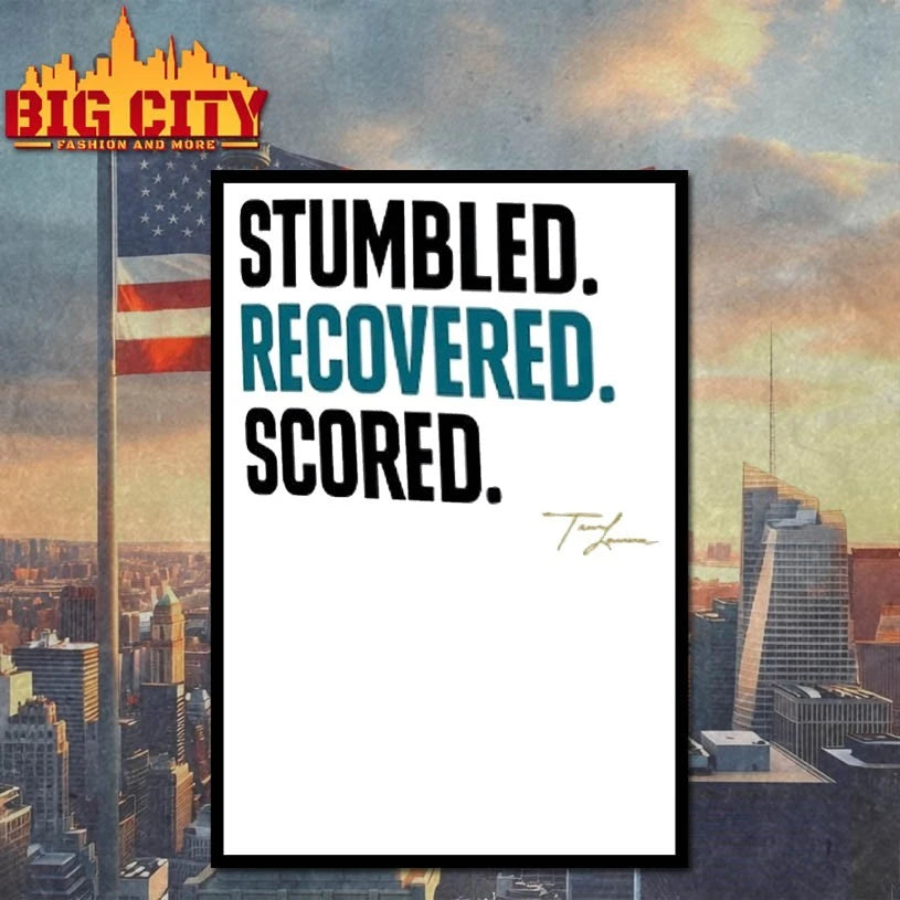 Stumble Recovered Scored Text Shirt