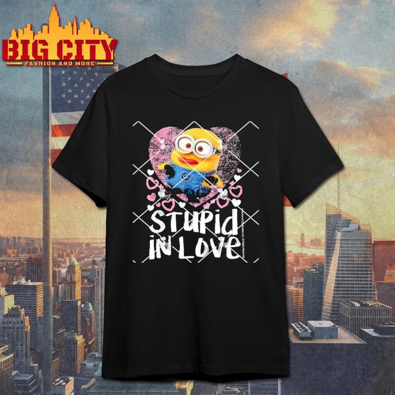 Stupid in Love Minion Hearts Romantic Valentine Shirt