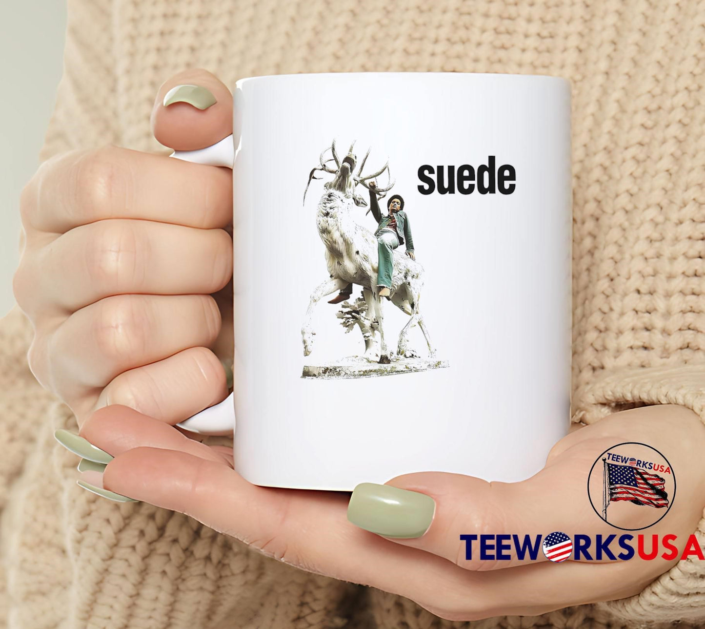 Suede Band Person Riding A Deer Statue shirt