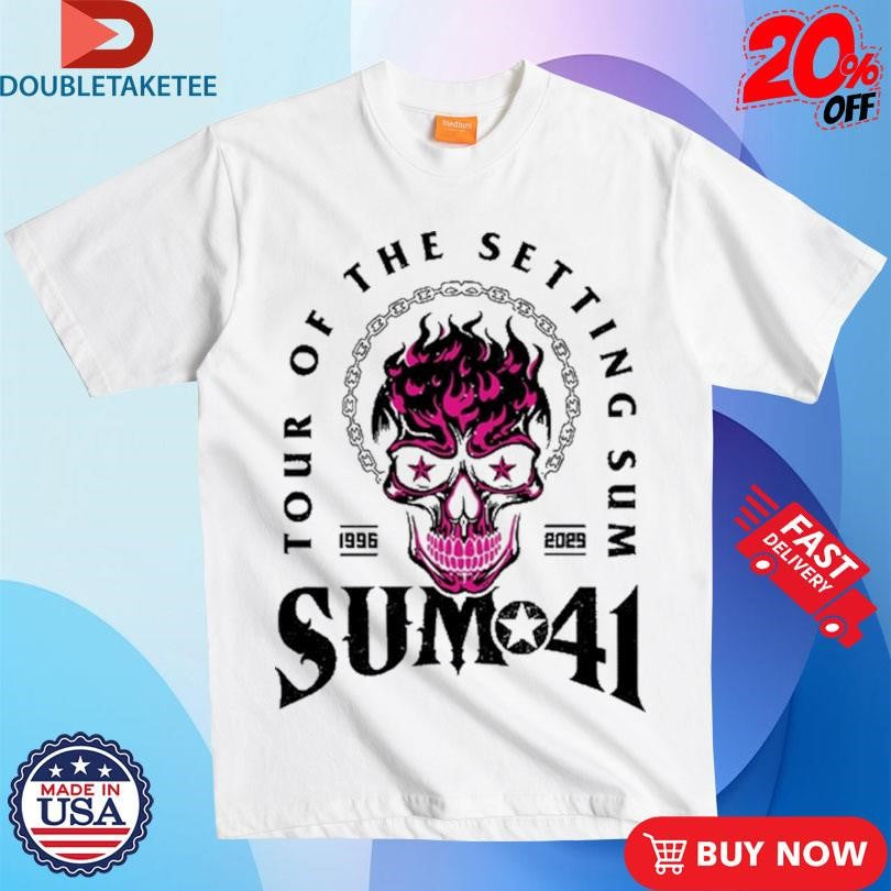 Sum 41 Tour Of The Setting Sum 1996 2025 Skull Chain Flames Shirts
