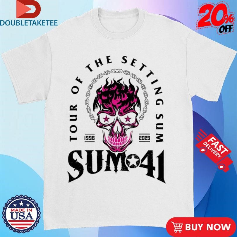 Sum 41 Tour Of The Setting Sum 1996 2025 Skull Chain Flames Shirts