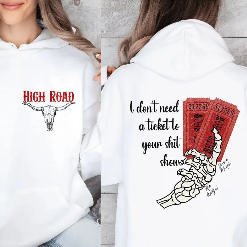 Summer Music Festival Hoodie, Ticket To Your Sht Show, K0e WetzeI Both Sided Hoodie, Country Music Hoodie, Unisex Long Sleeve Tee Hoodie