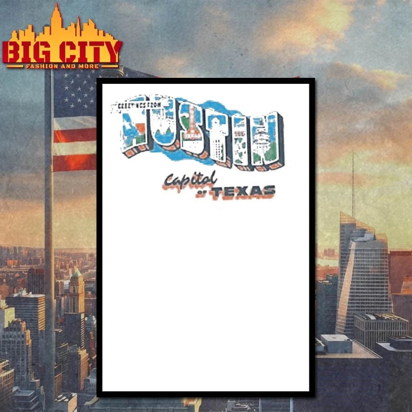 Summit Sportswear Austin Light Blue Greetings From shirt