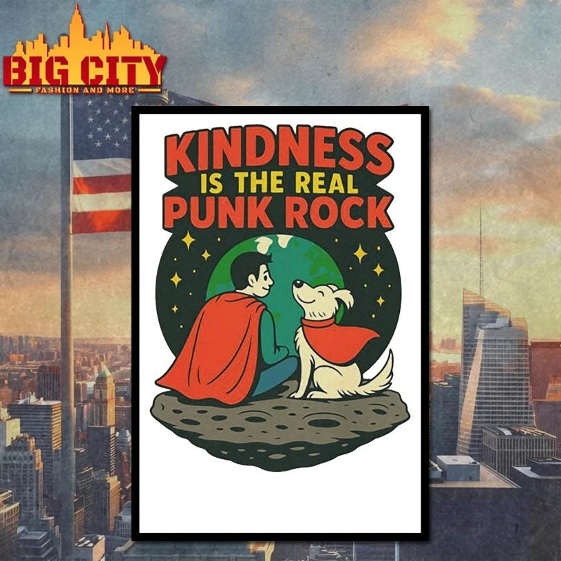Superman And Krypto Kindness Is The Real Punk Rock Cartoon Shirt