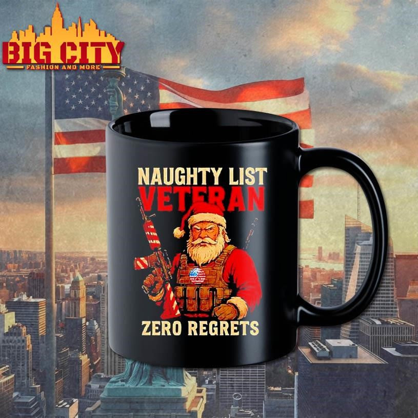 Tactical Santa Claus Naughty List Veteran Zero Regrets Shirt
