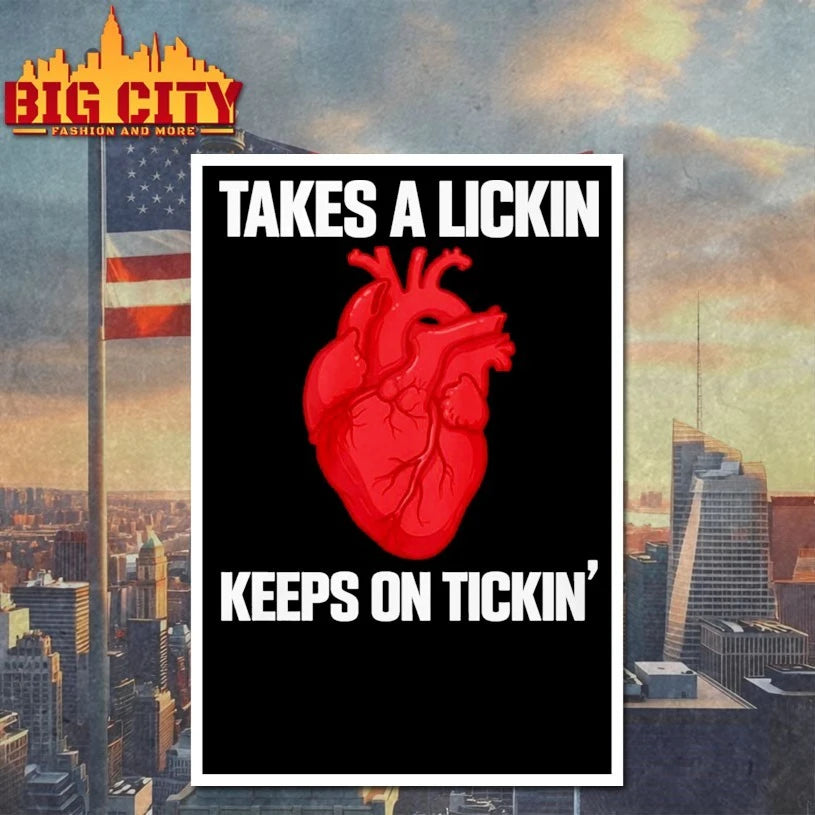 Takes A Lickin Keeps On Tickin Heart shirt
