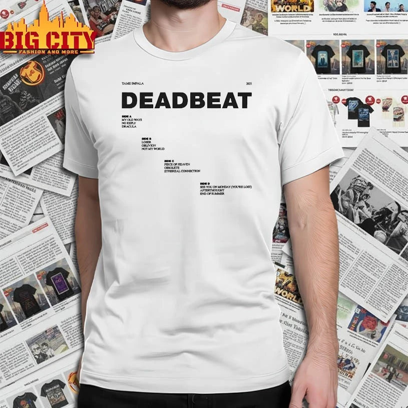 Tame Impala Deadbeat Tracklist Graphic shirt