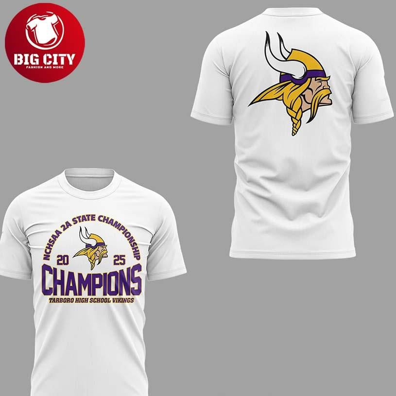 Tarboro High School Vikings NC 5A State Champions 2025 Two Sided Shirt