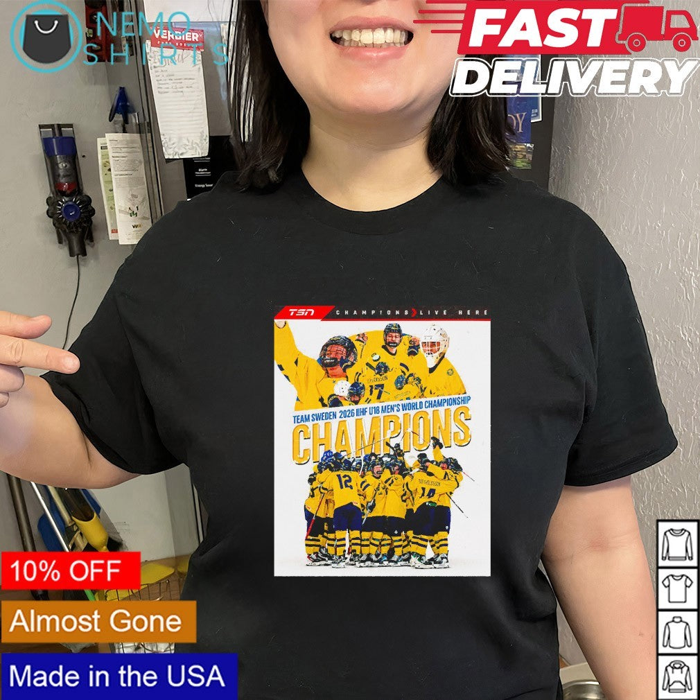 Team Sweden 2026 IIHF U18 men’s world champions shirt
