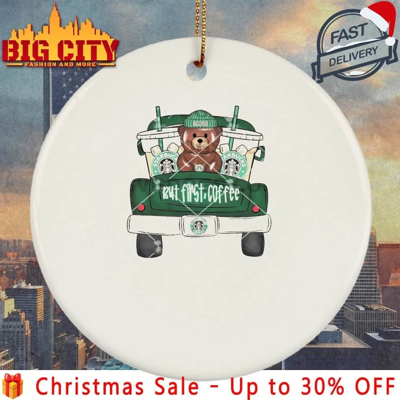 Teddy Bears But First Coffee Truck Bear Coffee Christmas shirt