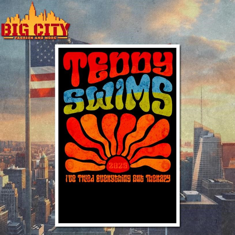 Teddy Swims Groovy Retro Flower Therapy 2025 New Shirt
