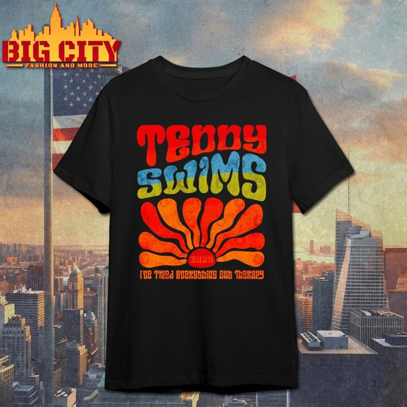 Teddy Swims Groovy Retro Flower Therapy 2025 New Shirt