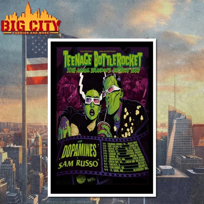 Teenage Bottlerocket 10th Annual on’s Birthday Bash Tour 2026 Poster shirt