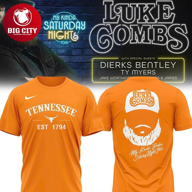 Tennessee Volunteers Luke Combs My Kinda Saturday Night Tour 2026 Two Sided Shirt