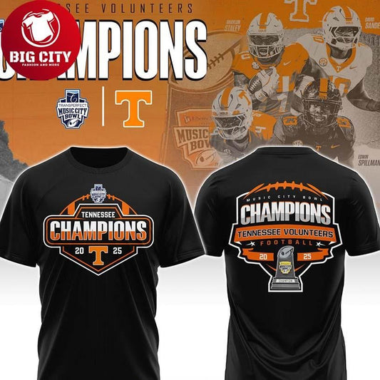 Tennessee Volunteers Music City Bowl Champions 2025 Two Sided Shirt