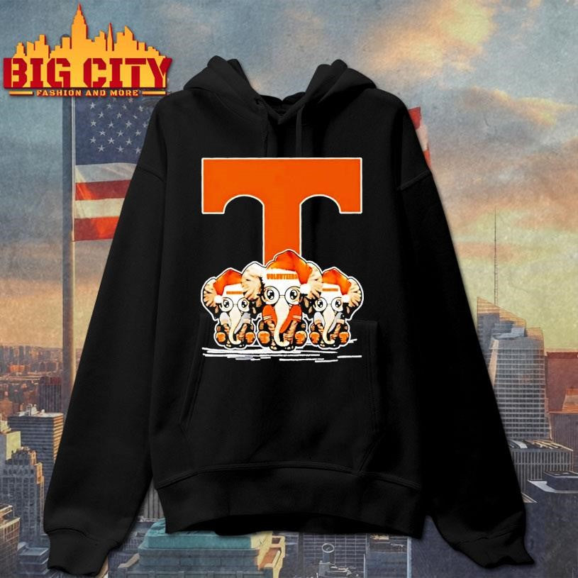 Tennessee Volunteers X Elephants Santa Hat Merry Christmas Shirt