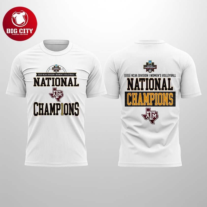 Texas A&amp;M 2025 Women’s Volleyball National Champions Two Sided Shirt
