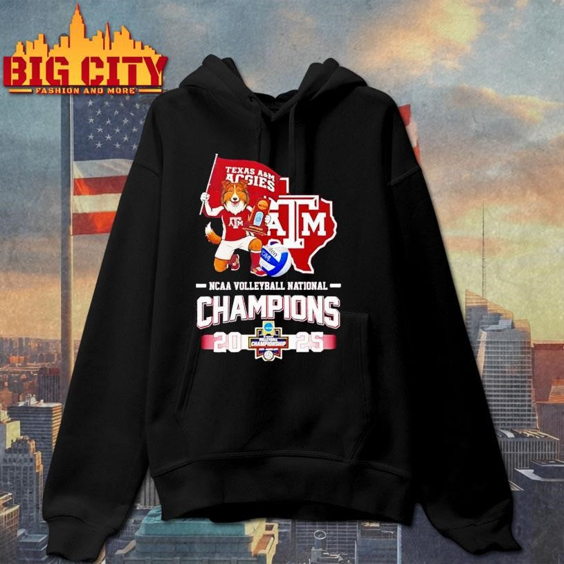 Texas A&amp;M Aggies 2025 Volleyball National Champions Mascot Flag shirt