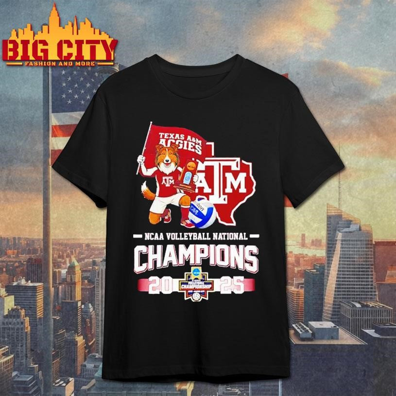 Texas A&amp;M Aggies 2025 Volleyball National Champions Mascot Flag shirt
