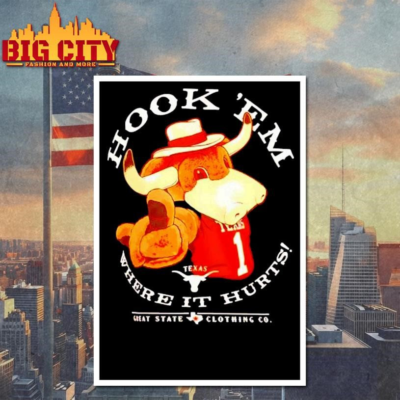 Texas Longhorns Hook Em Where It Hurts Mascot Shirt