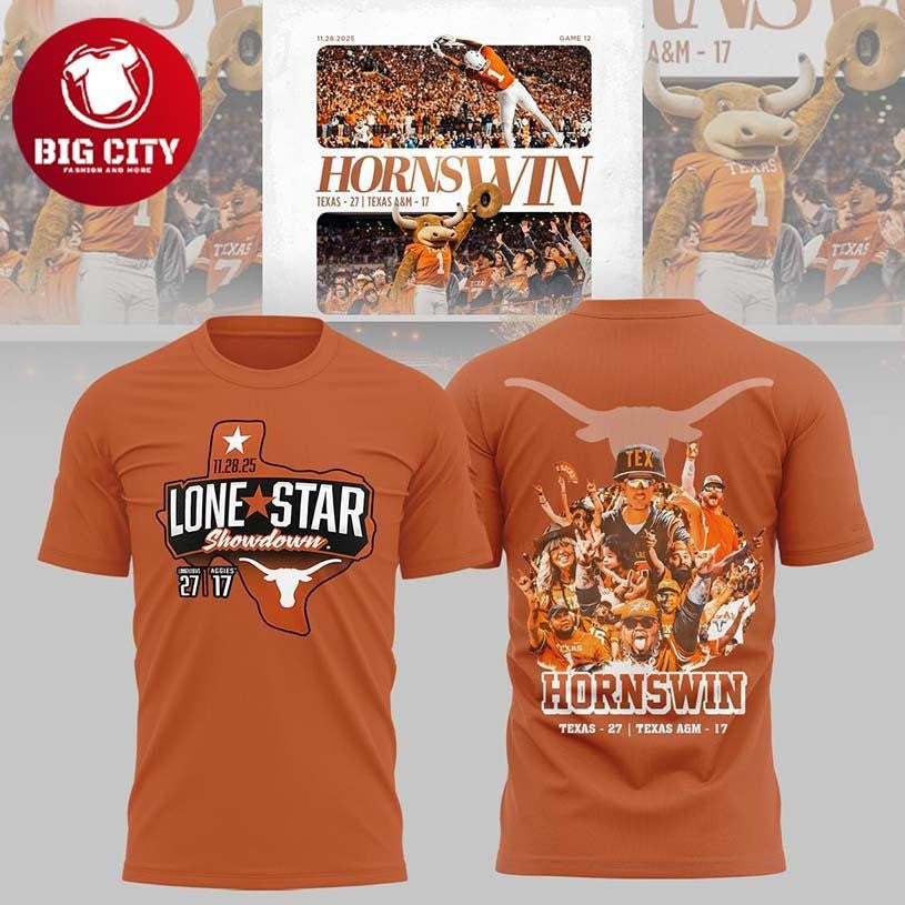 Texas Longhorns Lone Star Showdown 2025 Win Wolverines Two Sided Shirt