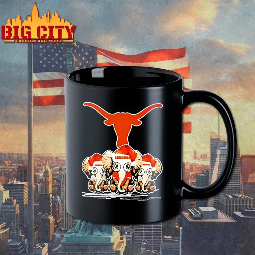 Texas Longhorns X Elephants Santa Hat Merry Christmas Shirt