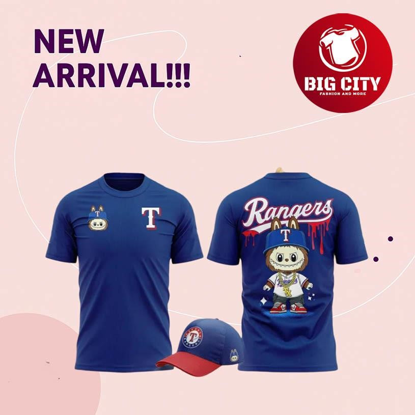 Texas Rangers X Labubu Mlb Two Sided Shirt