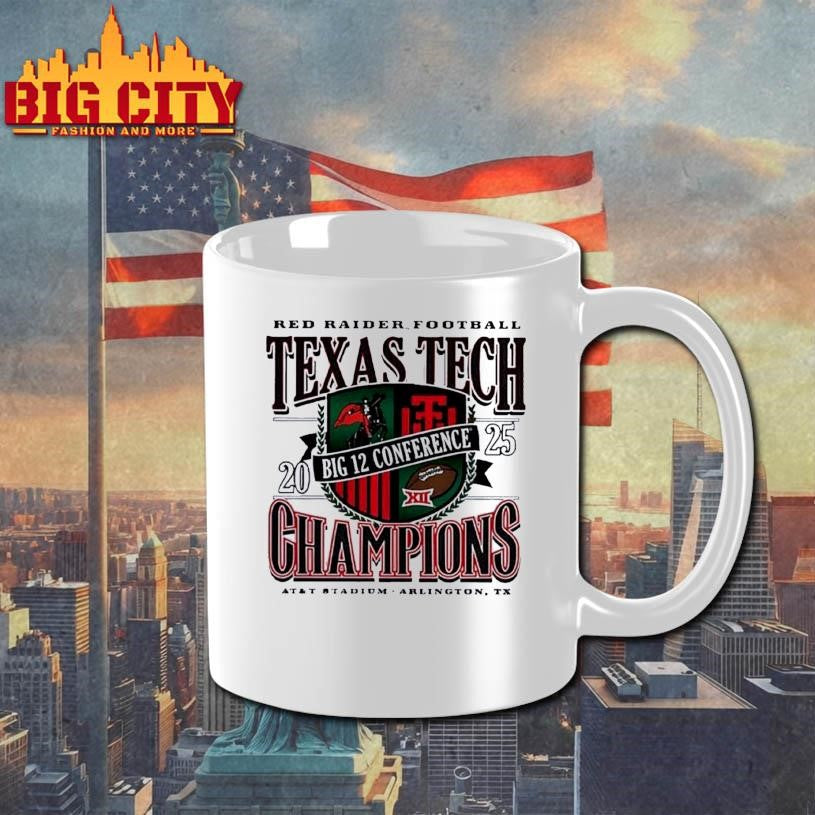 Texas Tech Red Raiders 2025 Big 12 Conference Champs AT and T Stadium Logo Shirt