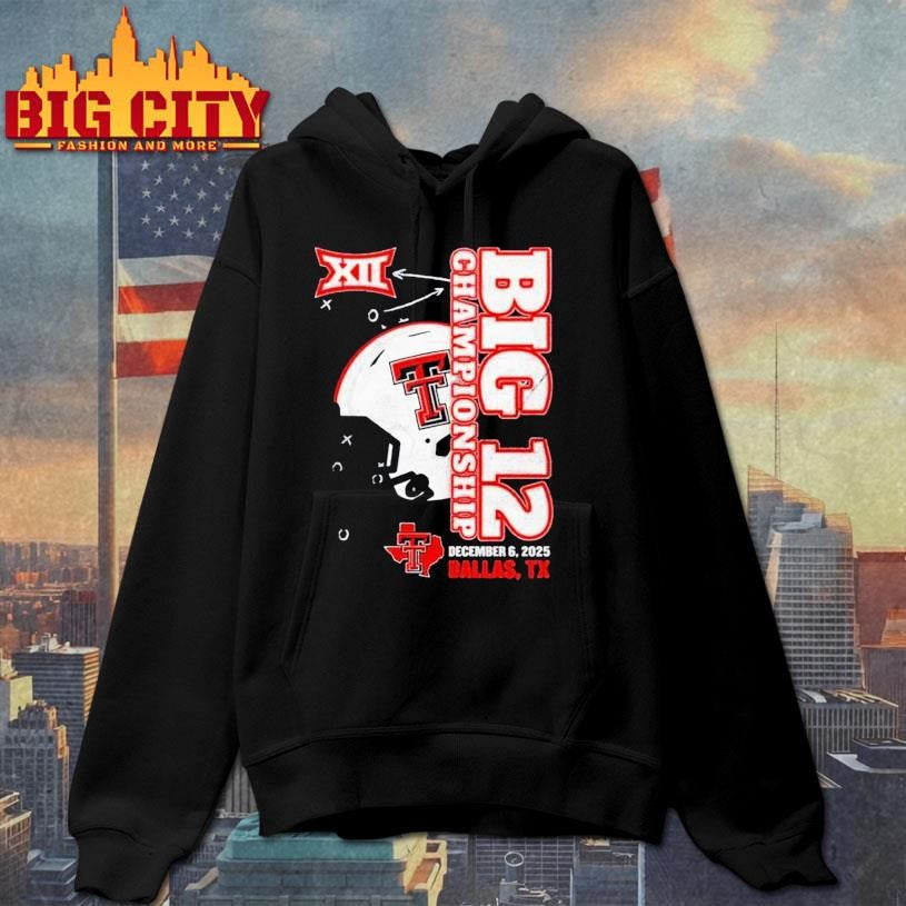 Texas Tech Red Raiders 2025 Big 12 Football Championship Vertical Helmet Shirt